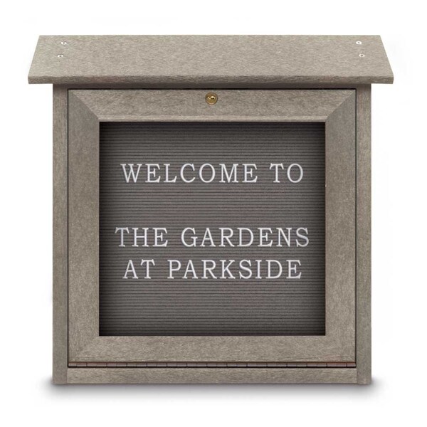 Outdoor Enclosed Combo Board, 48"x36", Black Frame/Black Porc & Burgundy
